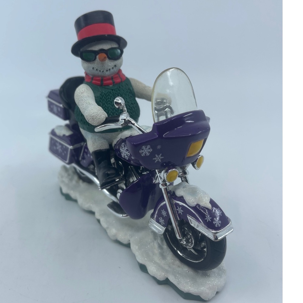 HC Winter Wonder Ride Cool Riders Snowman Purple Motorcycle‎ Figurine 6028